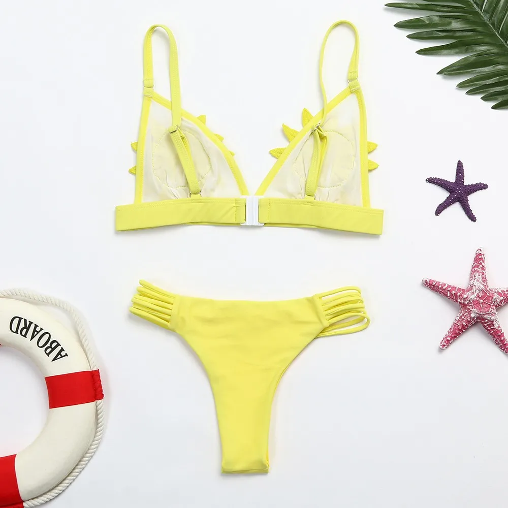 

2021 Brazilian Sexy Floral Bikini Set Women Swimwear Summer Solid Color Bathing Suit Swimming Suit Bather Biquini BeachWear