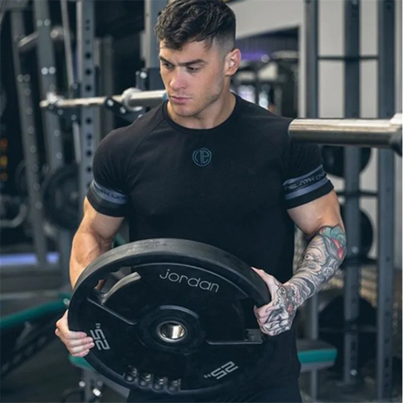 Новинка летняя модная футболка мужская хлопковая дышащая с коротким рукавом для