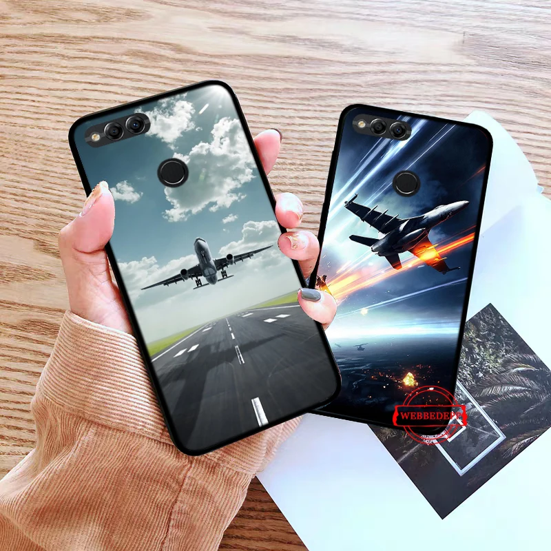 Aircraft Airplane fly travel Silicone Case for Huawei honor 6A 7A Pro 7X 8 Lite 8X 8C 9 9X Note 10 View 20 | Аксессуары для