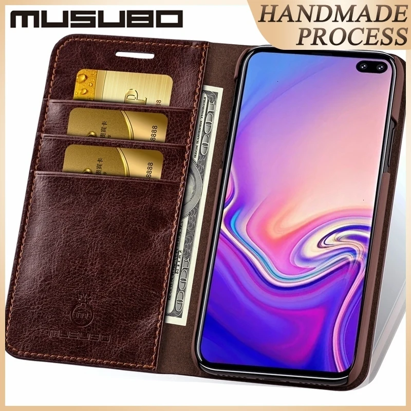 Musubo Роскошный деловой чехол для samsung Galaxy S10 S10+ S10e, чехол из натуральной кожи с откидной крышкой s, чехол для S9 Plus, S8, S7, Funda, Coque Capa