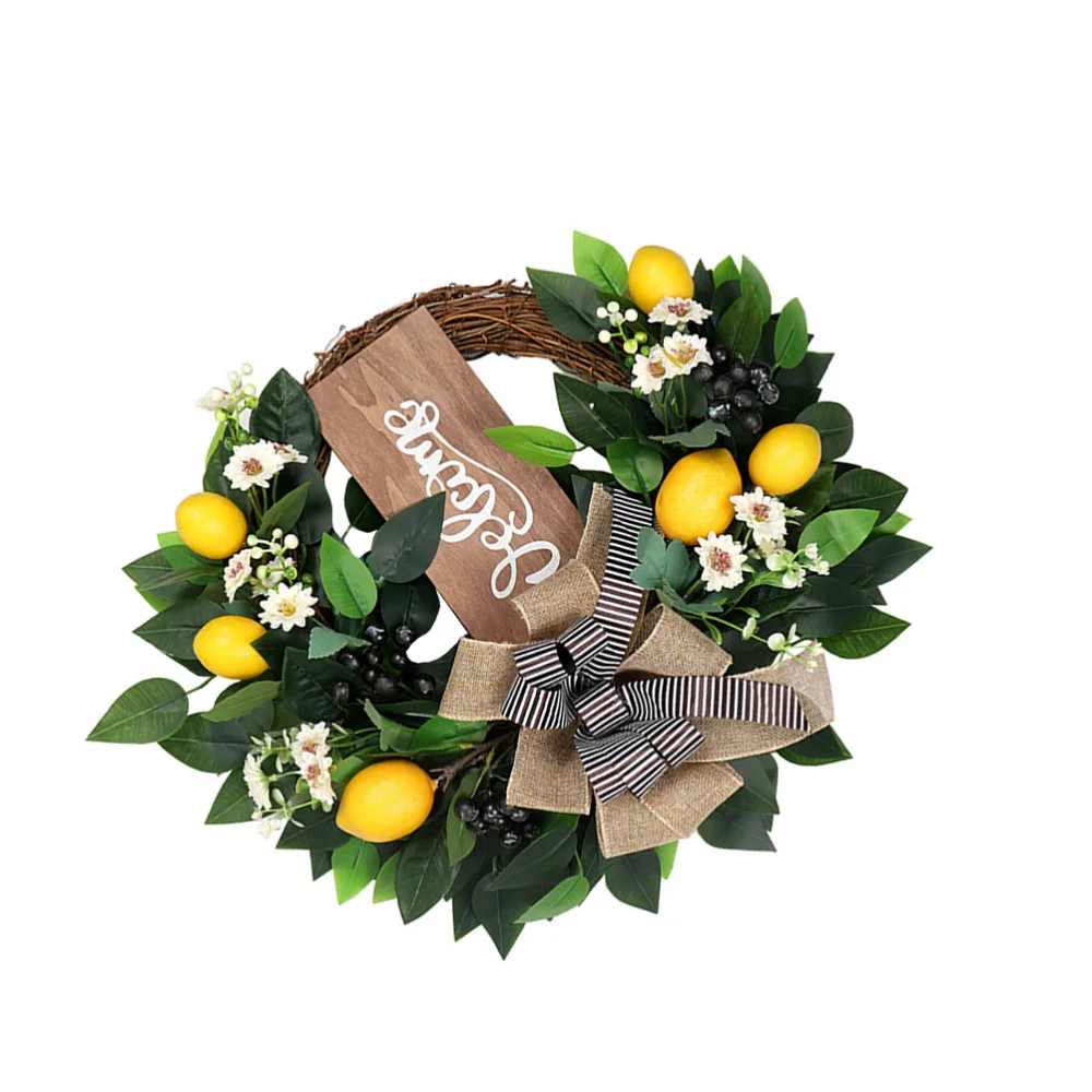 

Hanging Lemon Wreath Wedding Party Wreath Decor Artificial Flower Wreath