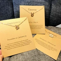 moonxuan 12 constellations star zodiac sign horoscope necklaces gold sliver plated alloy charm pendant necklace for women