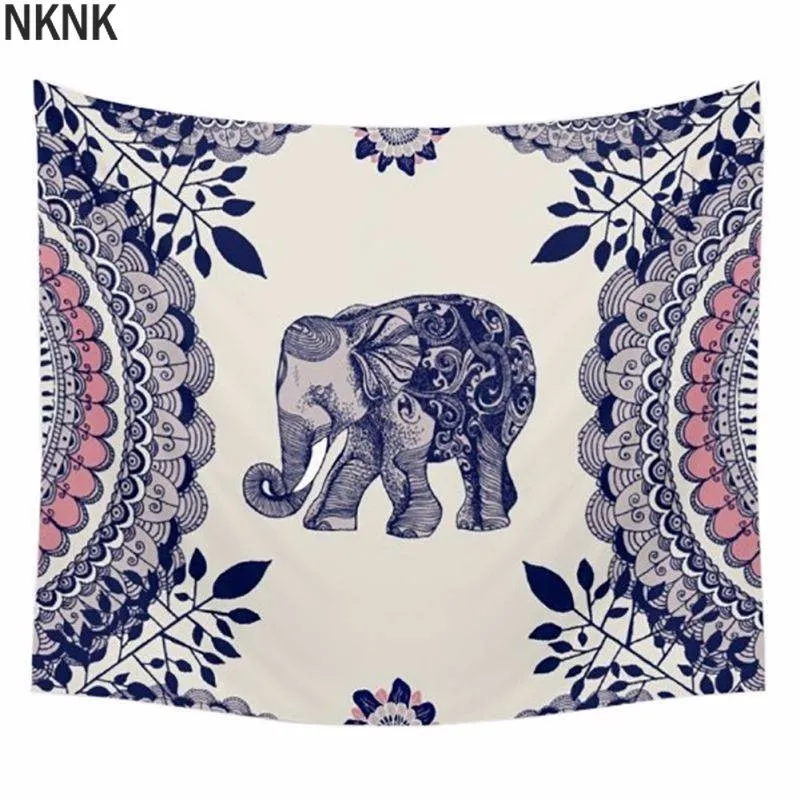 

1Ps 150x130cm Bohemia Mandala Blankets Tapestry Elephant Wall Hanging Blanket Dorm Home Decor Mandalas Beach Mat