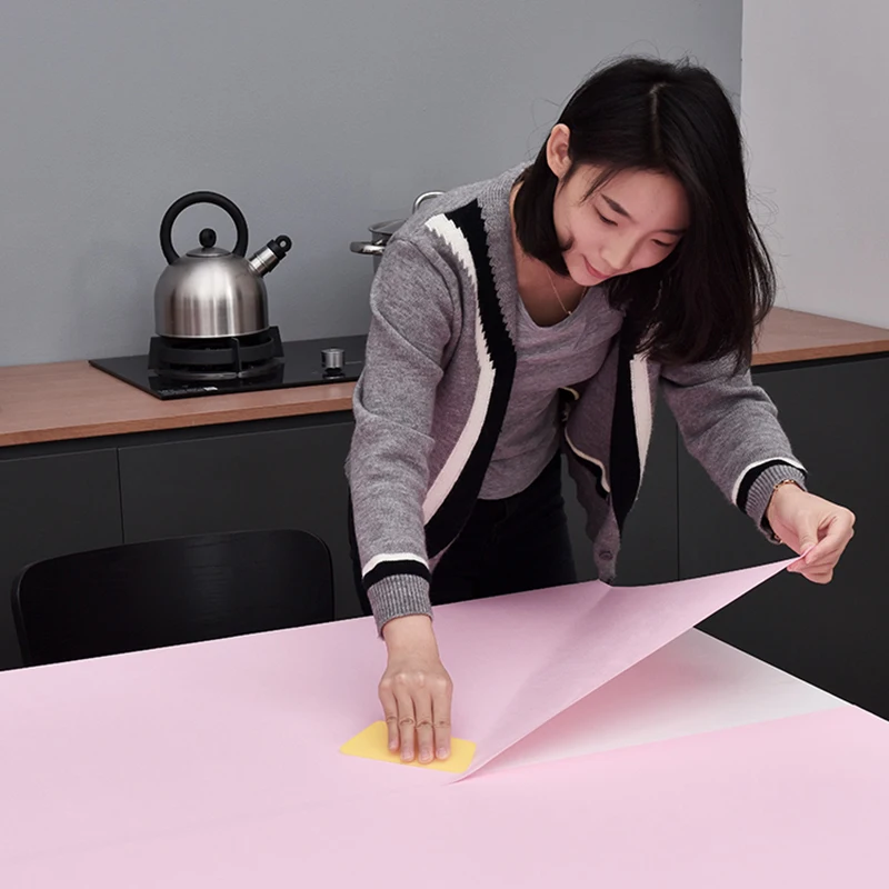 

Pink Desktop Stickers Self-Adhesive Wallpaper Waterproof Oil Proof Vinyl Film Furniture Renovation Stickers Modern Home Decor