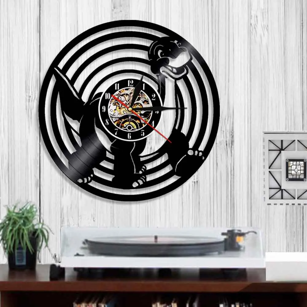 Виниловые настенные часы с силуэтом динозавра современный дизайн 3D животными