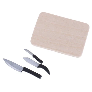 1:12 миниатюрный кухонный набор для завтрака, хлеб, искусственный торт, нож, набор кукольного домика, кухонные принадлежности