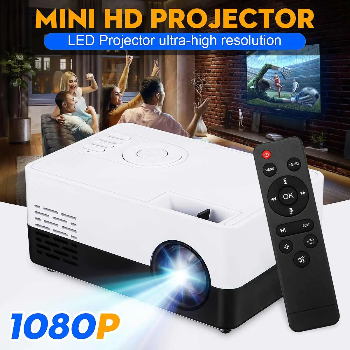 HD 1080P Портативный светодиодный проектор TFT lcd домашний кинотеатр кино светодиодный проектор bluetooth видео проектор Поддержка AV USB SD HDMI
