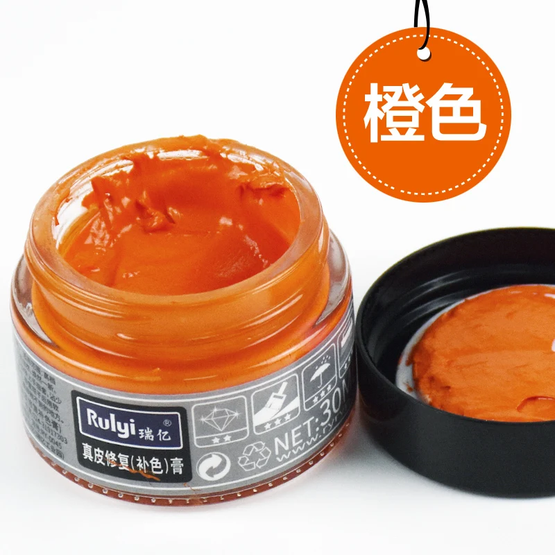orange Натуральная кожа краска для обуви сумка для одежды диван окрашивание краски агент ремонт царапин ремонт pastee 30 мл/бутылки инструменты - Цвет: orange