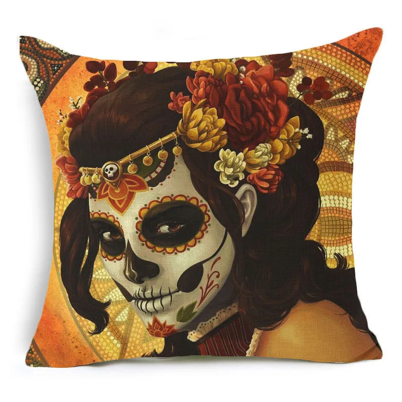 Smiry Sugar Подушка с черепом чехол панк череп цветок домашняя декоративная подушка