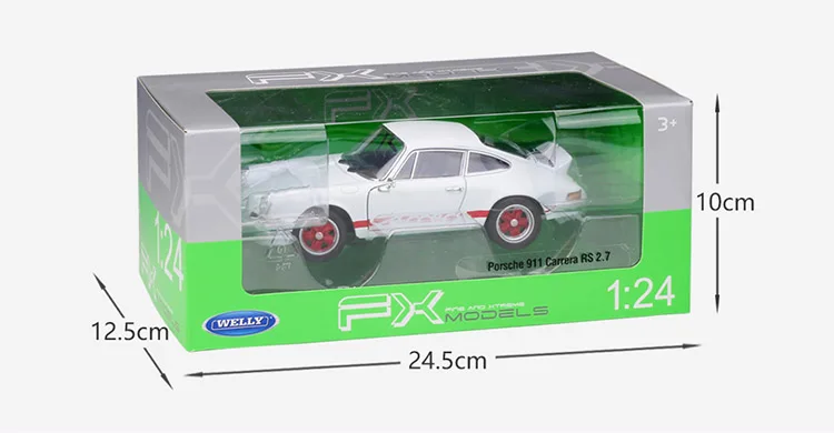 Модель автомобиля Welly 1/24 1:24 1973 Porsche 911 Carrera RS Спортивная литая модель игрушка на
