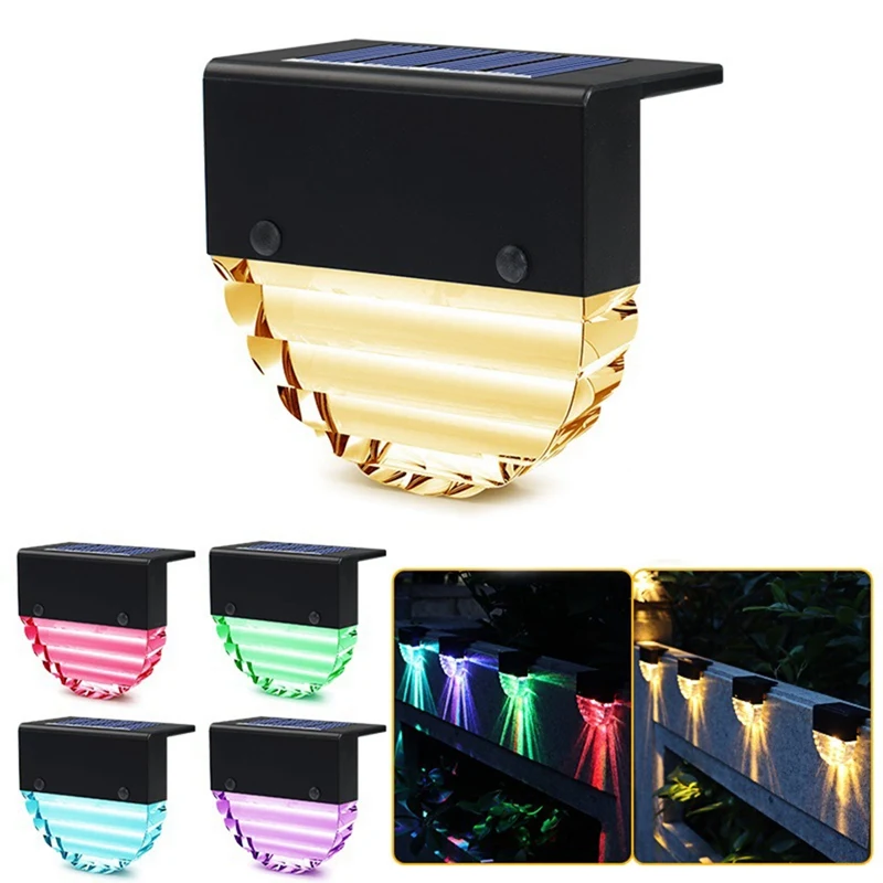 

Solar Deck Light Outdoor Waterproof LED Solar Fence Lights for Patio Stairs Yard Garden Step Warm White/Color Charging Time