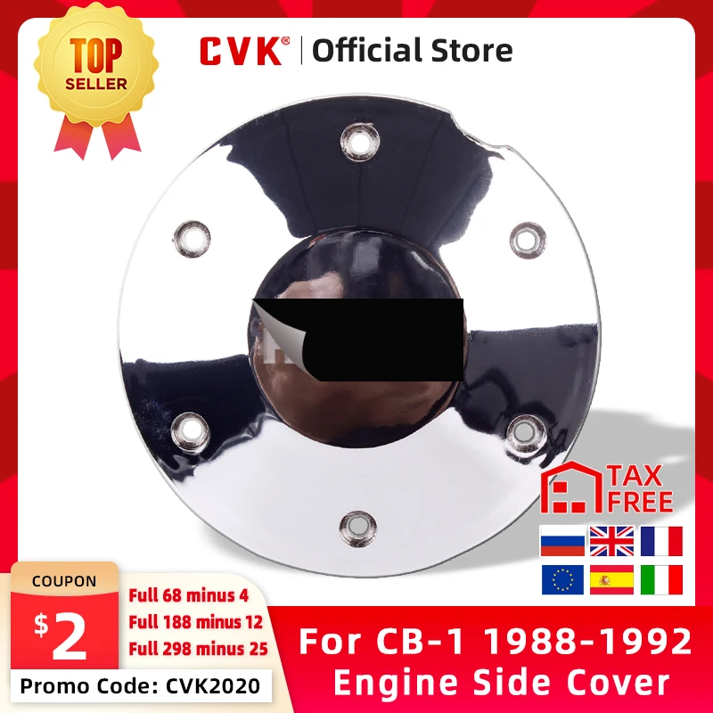 

CVK Engine Cover Motor Stator Cover CrankCase Side Cover Shell For HONDA CB-1 Electroplate Chromium Plating Side Cover Shell