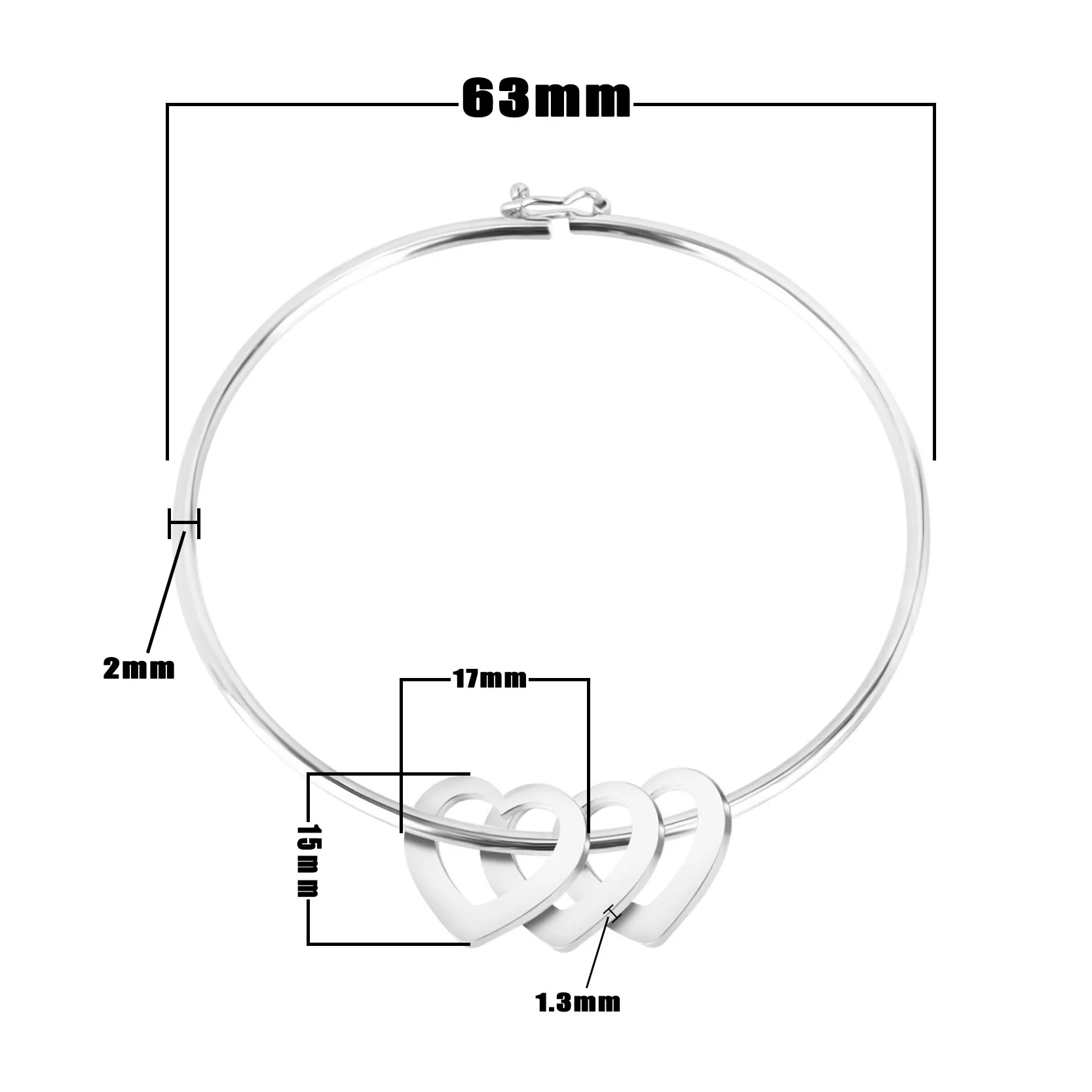 

Stainless Steel Bangle Letter Personalized Bracelets with Hearts Customized Engraved 1-9 Names Bracelets Bangles for Women Gift