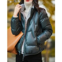parka womens coats jackets 2021 winter down cotton padded clothes fur collar splicing turtleneck parkas jackets woman