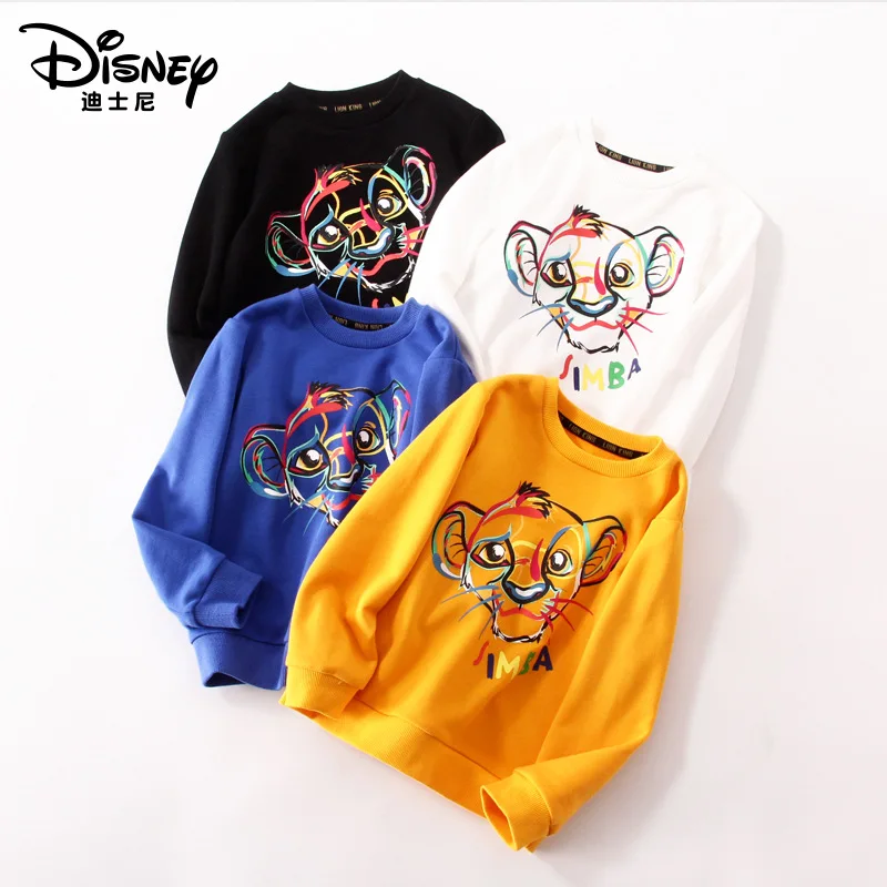 Толстовка для мальчиков Disney Lion King модная Осенняя хлопковая толстовка с длинным