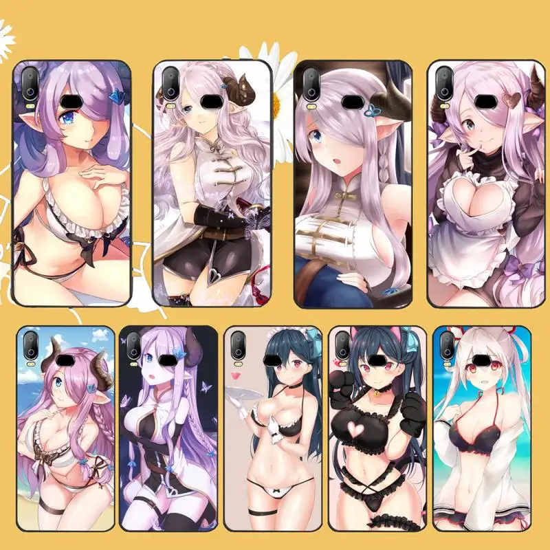 Японский кавайный сексуальный мягкий черный чехол для телефона PENGHUWAN с аниме