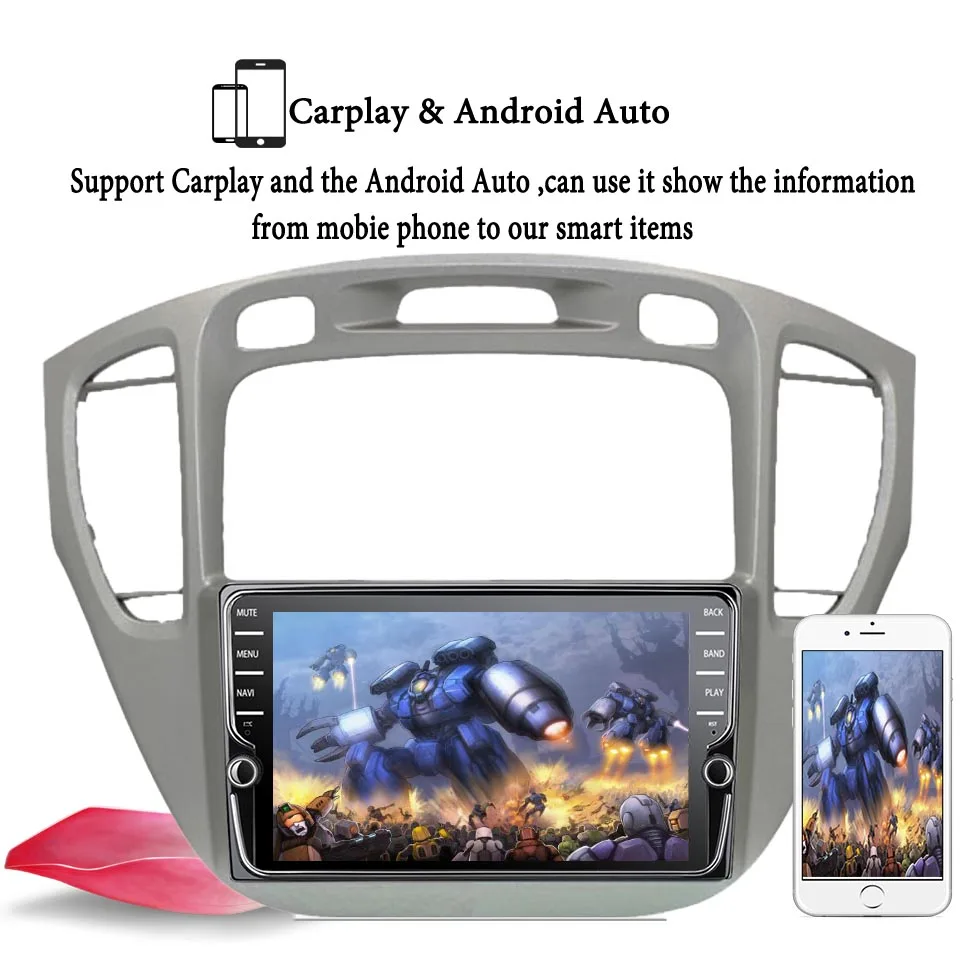 

Android 10 4G+64G Auto Radio stereo HU For Toyota Highlander 2000-2007 Video Audio Player with GPS Navigation BT Cam 4G Lte Wifi