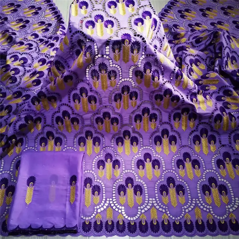 

2021 French embroidered African Fashion Cotton Voile Dry Lace Fabric Embroidered in Switzerland Material 5+2Yards ! LY40215