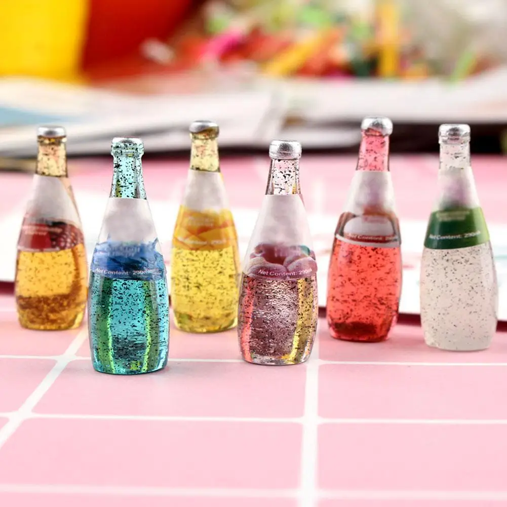 

10 Pcs/set Mini Fruit Drink Bottle Resin Material Simulation Bedroom Room Living Randomly Decoration For Home Model Color S H6H2
