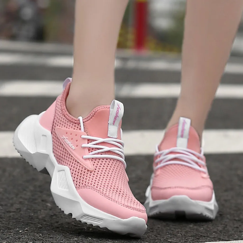 Дышащие повседневные женские кроссовки на шнуровке Модные Обувь для отдыха и