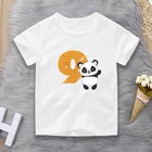 2020 Детские футболки с рисунком панды на день рождения для детей от 1 до 9 лет Детская футболка с милыми животными для мальчиков и девочек милые топы для малышей