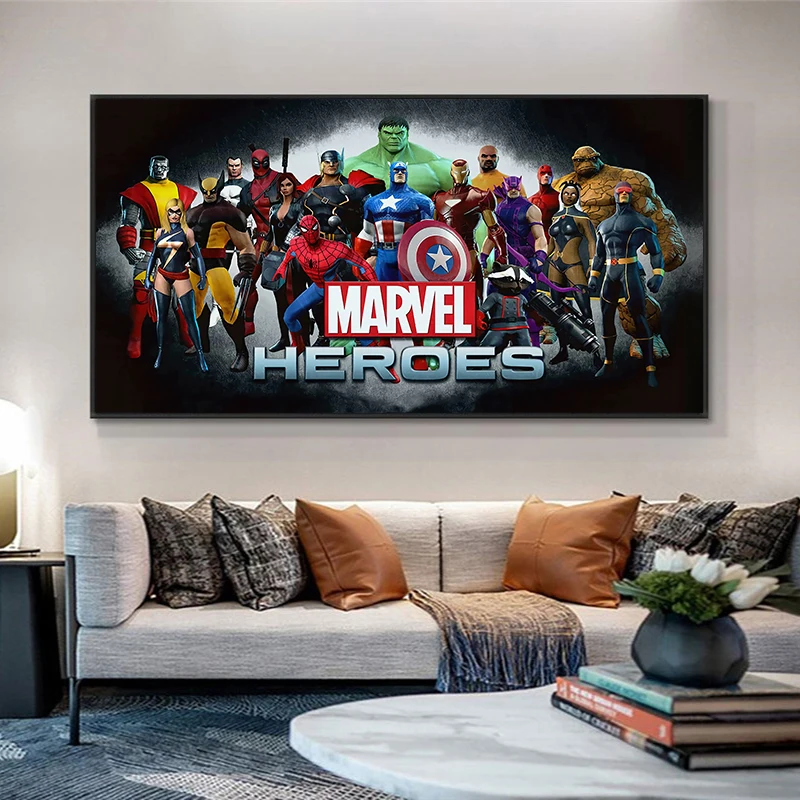 Супергерои Marvel настенное искусство Мстители Печатный холст Капитан Америка