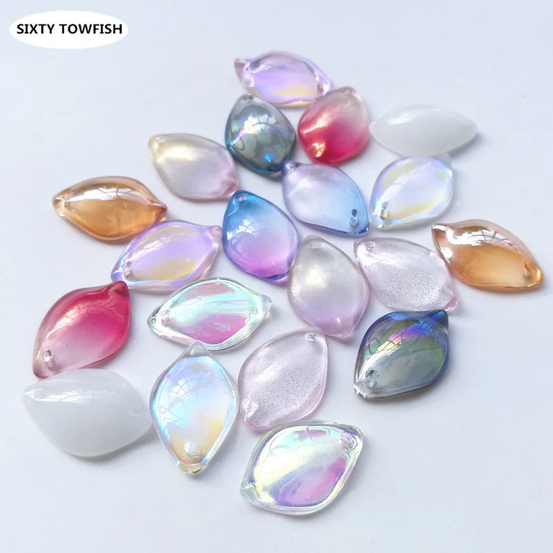 12 шт./лот 12x18 мм многоцветные градиентные бусины из чешского стекла в форме