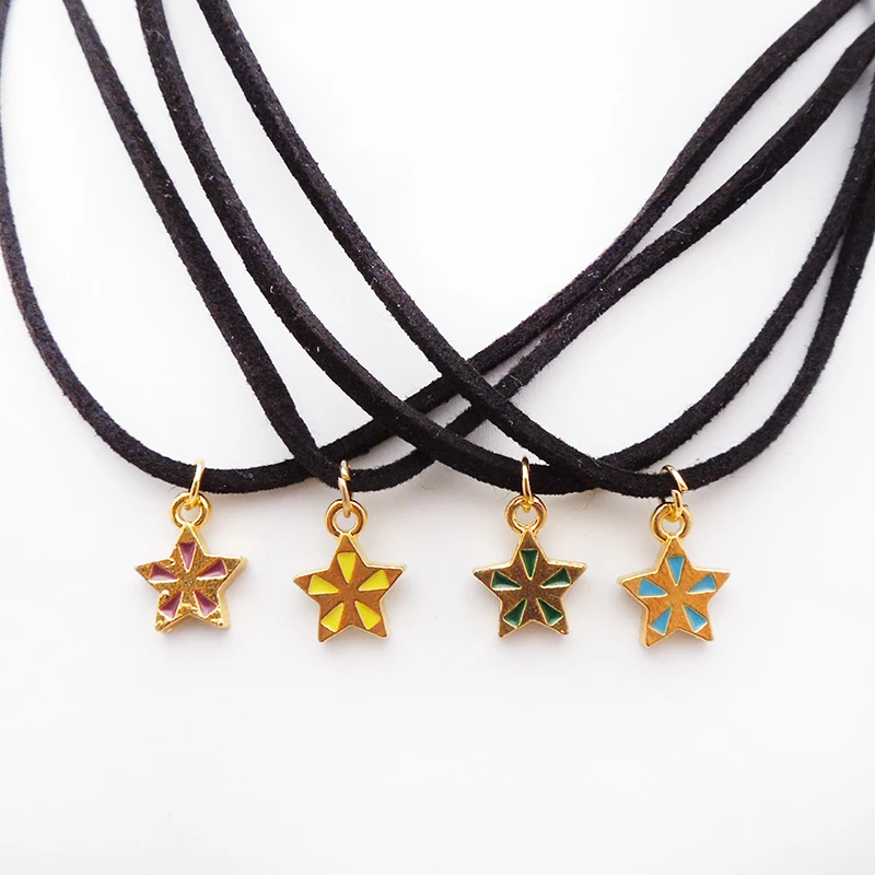 10 пара/лот серьги в виде звезды гвоздики стиле панк Золотые с эмалью для женщин