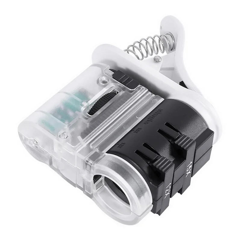 Увеличительная линза 60 100X с зажимом встроенсветодиодный светодиодной