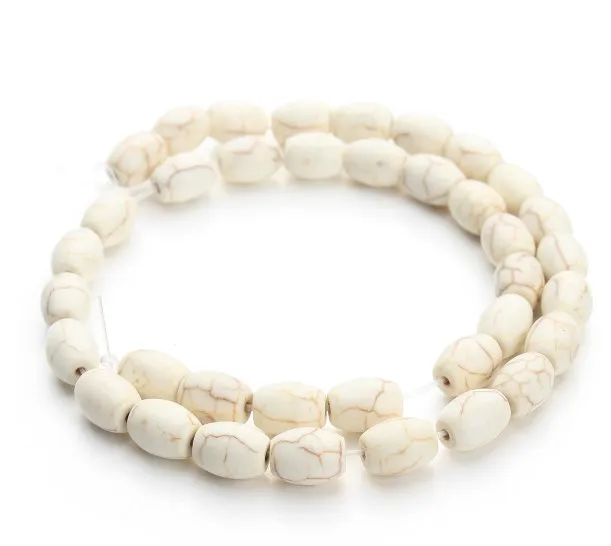 

Natural Stone 10*7.5mm 37pcs natural stone White turquoise oval Beads for Jewelry Making Diy Bracelet df34a