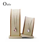 Oirlv 2 шт.компл. деревянное ожерелье Diaplay Подставка 7*8*16 см Подвеска-витрина из микрофибры органайзер для ювелирных изделий
