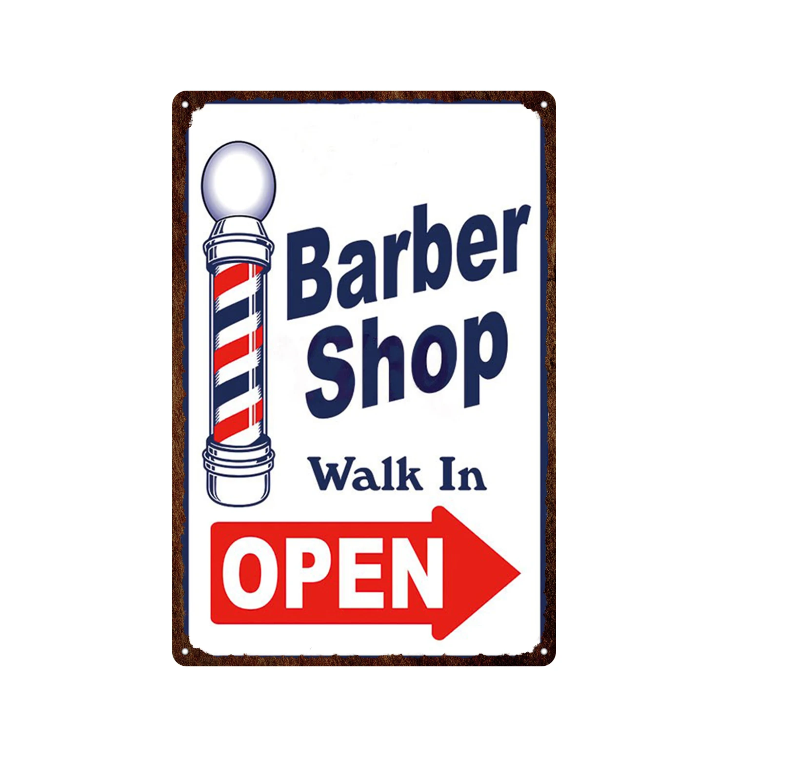 

Barber Pole Metal Tin Sign Vintage Barber Shop Decoration Cafe Bar Pub Poster Decorative Plates Home Decor