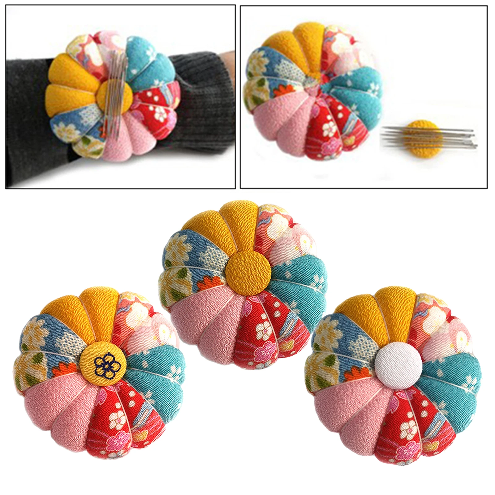

Pumpkin Magnetic Wrist Sewing Pincushion Magnetic Pin Holder with Wristband for Sewing Push Pins Hand Sewing Supplies