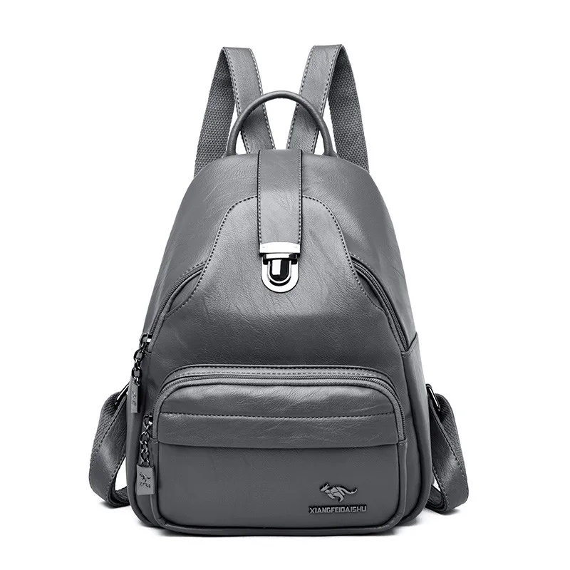 New Women sheepskin Backpacks School Bags For Girls Female Fashion Backpack Travel Shoulder Bags High Quality Mochilas Feminina - Цвет: Gray