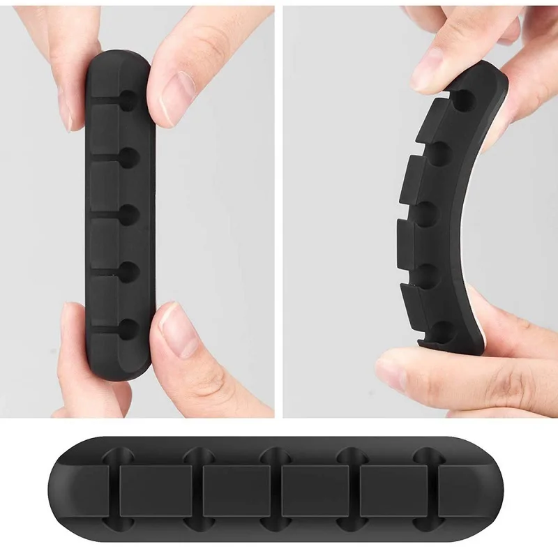 Кабельный органайзер 5 портов силиконовый usb-кабель с зажимами проводная намотка