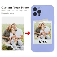 personalized your name custom couple family photo phone case for iphone 11 12 13pro max xs xr 7 8p colorful silicone apple cover