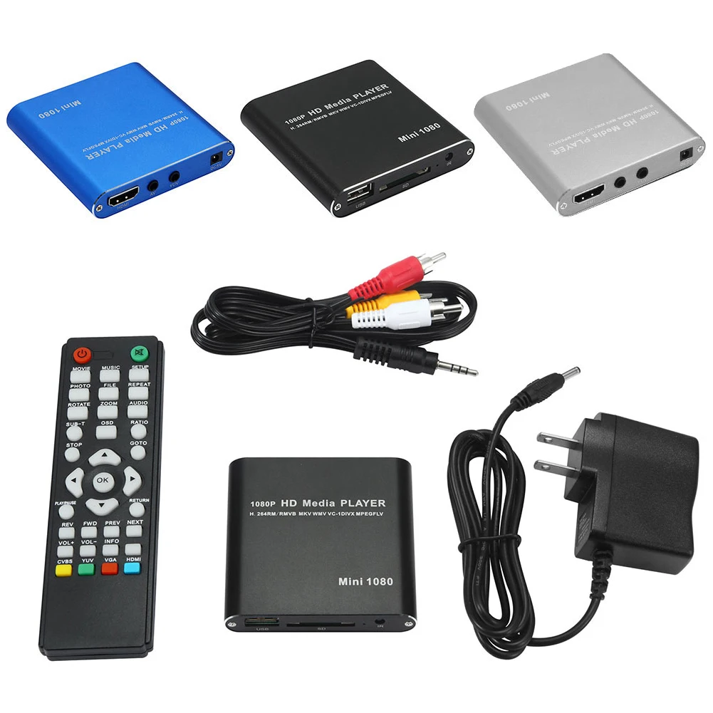 Мини HDD медиаплеер хост 1080P Full HD tv Box USB внешний мультимедийный плеер кардридер HDMI MKV AVI H.264 RMVB WMV MMC