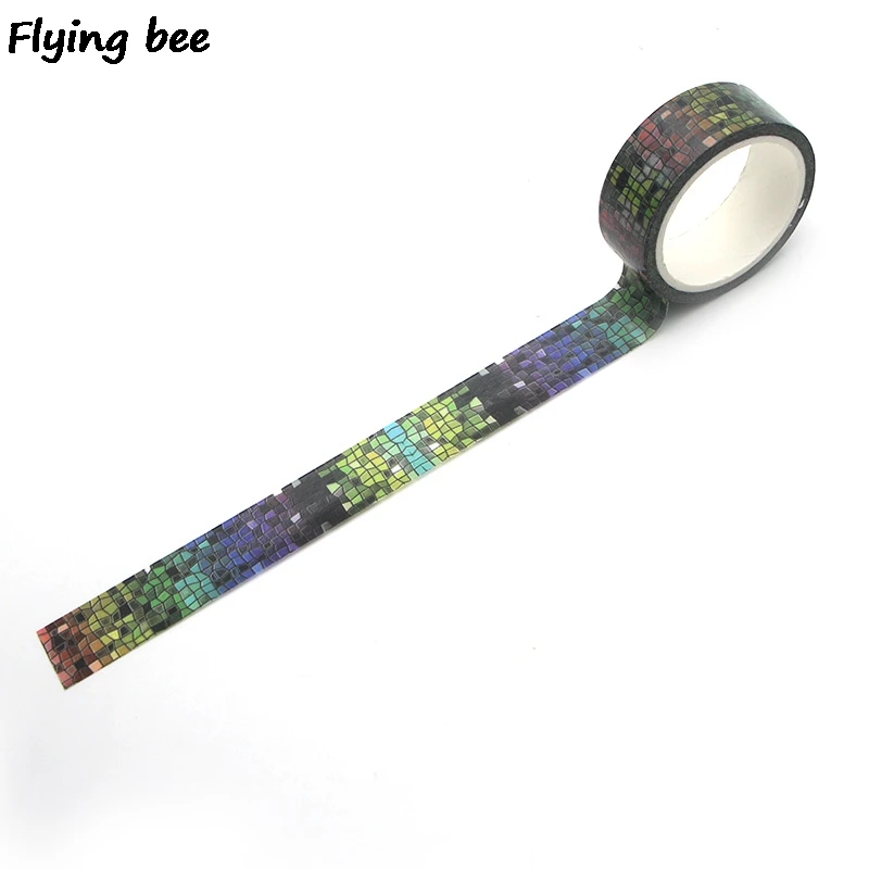

20pcs/lot Flyingbee 15mmX5m Paper Washi Tape Laser Grid Creative Adhesive Tape DIY Scrapbooking Sticker Label Masking Tape X0331