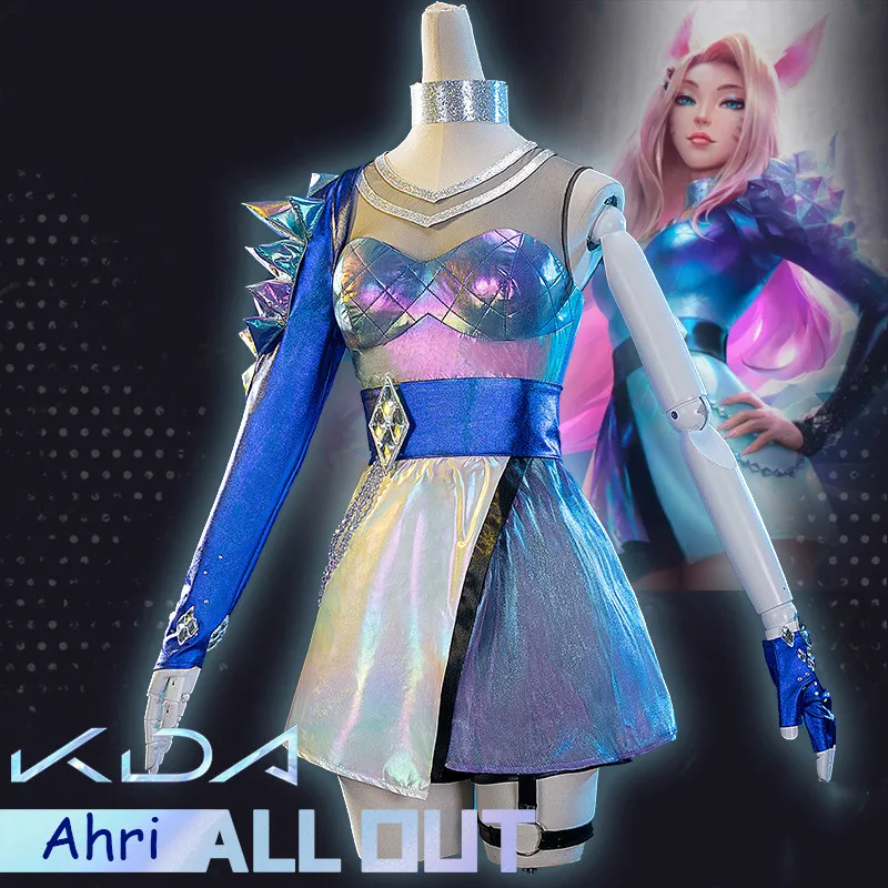 

Игра LOL кДа Ahri ALLOUT S10 Idol костюм «SJ» униформа косплей костюм с хвостом Хэллоуин наряд для вечеринки для девочек; Новинки для женщин 2020