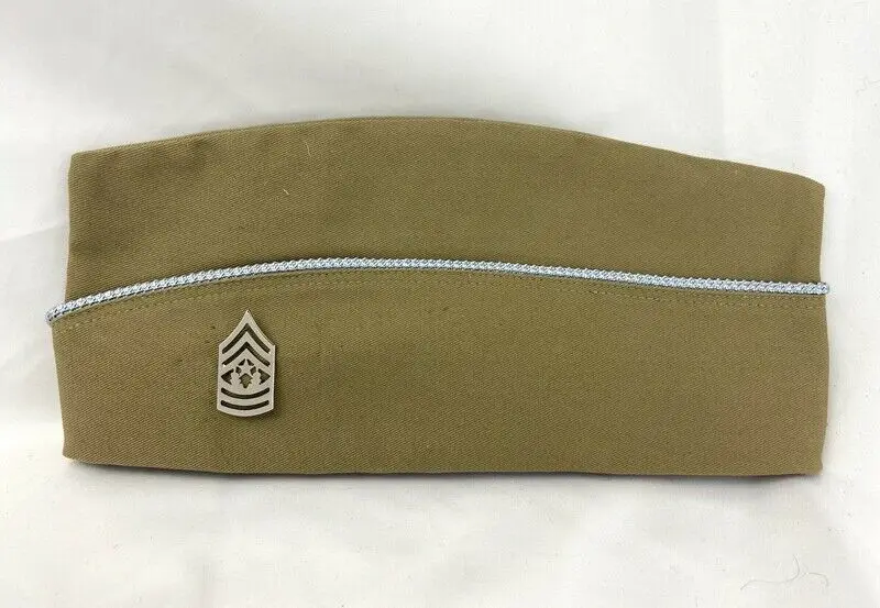 Армия США WW2 хаки гарнизон шапка и морская пехота USMC старший ряд Серебряный