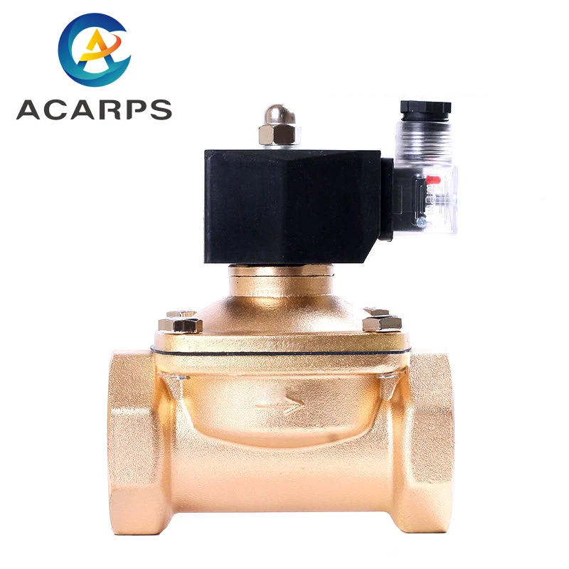 

2" Brass Solenoid Valve Normally Closed Liquefied Petroleum Gas Natural Gas Switch Valve Water Valve 220V