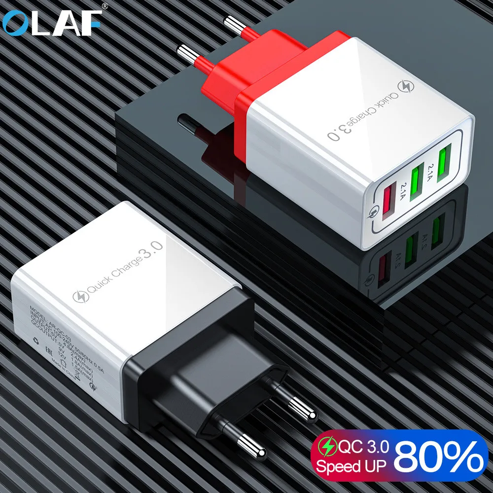 Быстрая зарядка 3,0 USB зарядное устройство с европейской вилкой для мобильного телефона, быстрая зарядка для iPhone X XS 8 7 samsung S8 3 порта адаптер QC 3,0