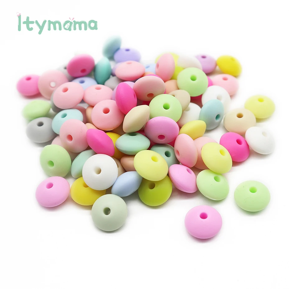 Itymama, 60 шт., пищевые силиконовые счеты, бусины, жемчуг, силиконовые бусины, сделай сам, Прорезывание Зубов, уход за ребенком, ожерелье, соска, цепочка, детский Прорезыватель