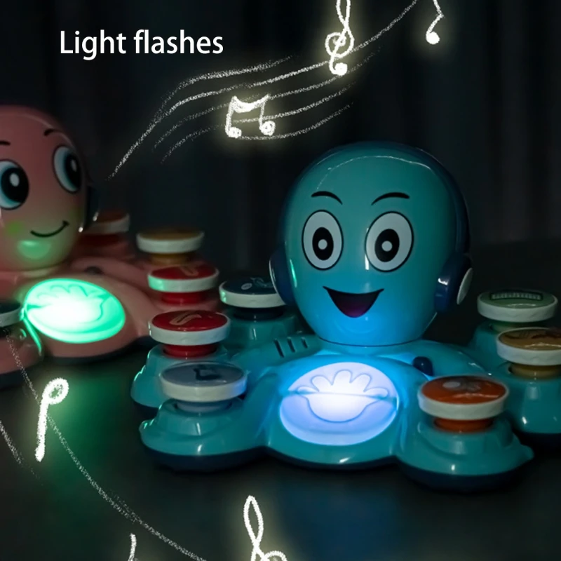 

Pounding Toy Electric Drum Instrument Toy w/ Flashing Light & Music Interactive Jenga-Blocks Toddler Early Learning Gift