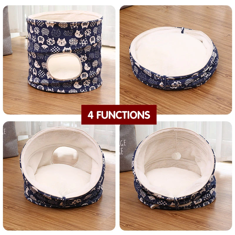 Домик для кошачьего дерева зимняя теплая кровать кошки полузакрытая складная с