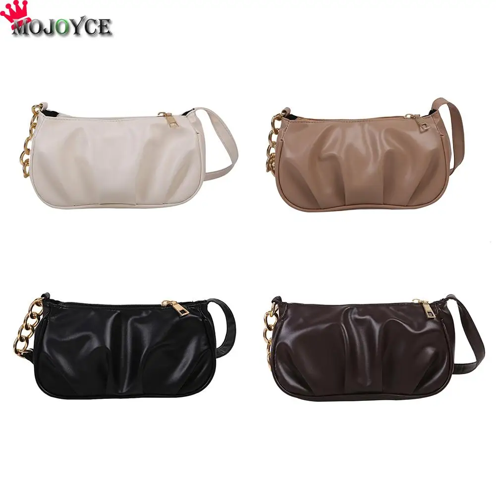 

Fashion Pleated Handbags PU Chain Underarm Bags Women Shoulder Tote Purse