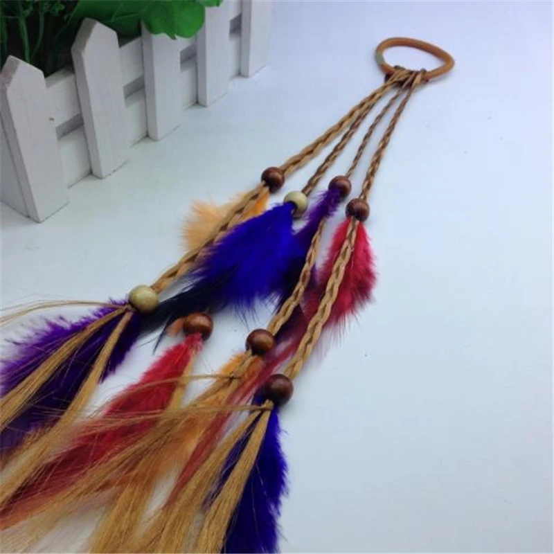 Головной убор в этническом стиле с перьями аксессуары для волос маленькая тесьма