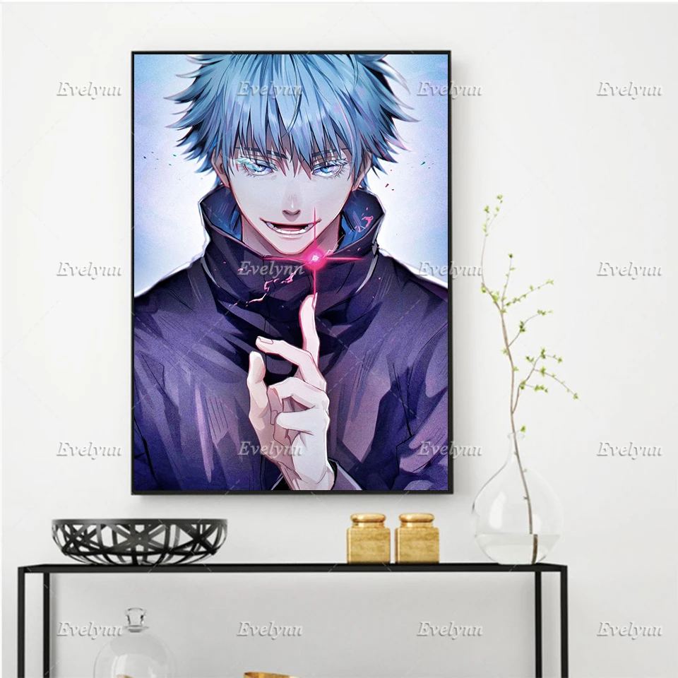 

Anime Poster Gojo Satoru Sensei Painting Posters Print On Canvas Wall Art Pictures Boy Bedroom Living Room Decor Floating Frame