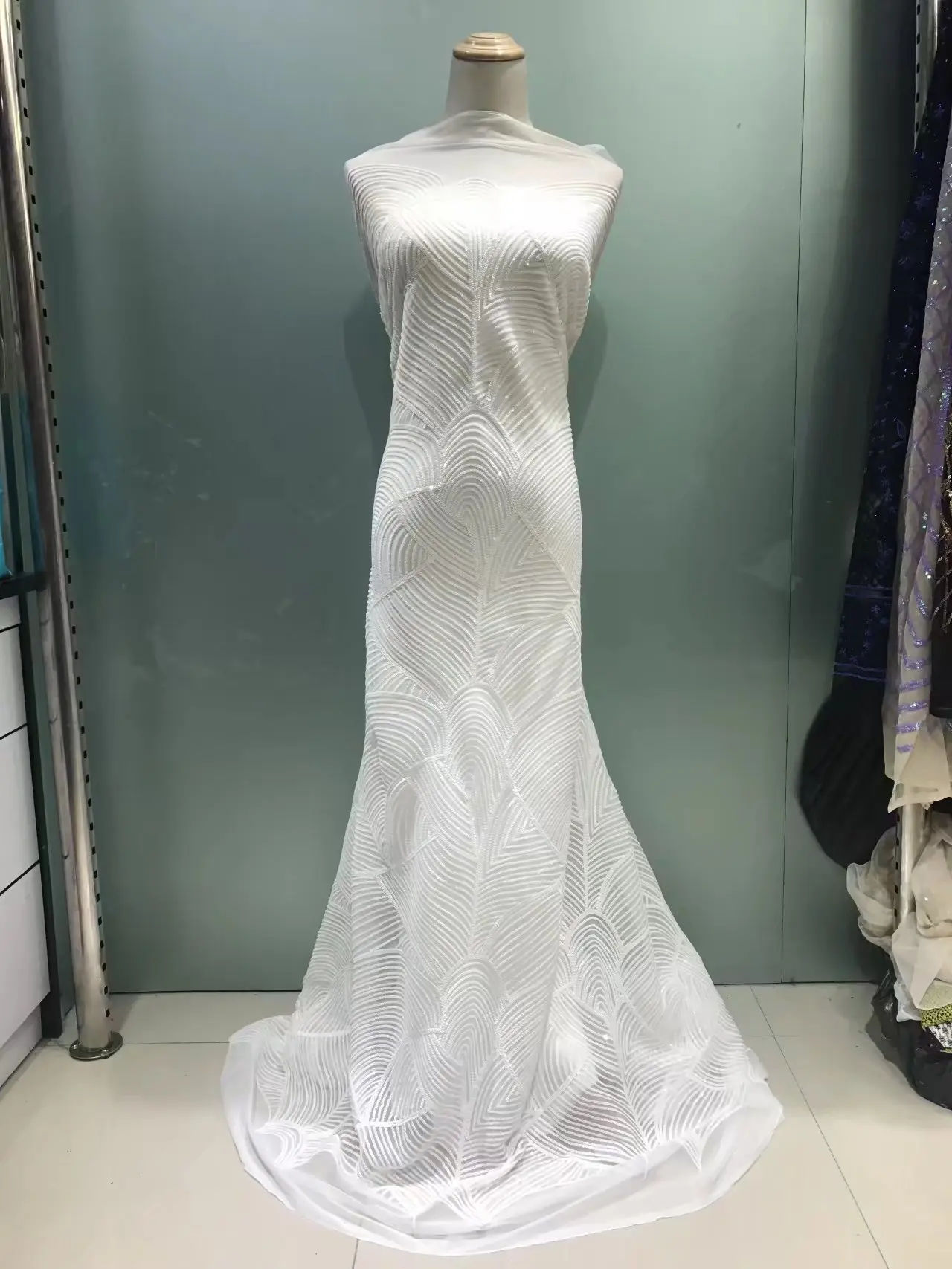 JL1978 2020 Latest gold color African French net Lace Fabric with sequins High Quality wedding Tulle 5yards | Дом и сад