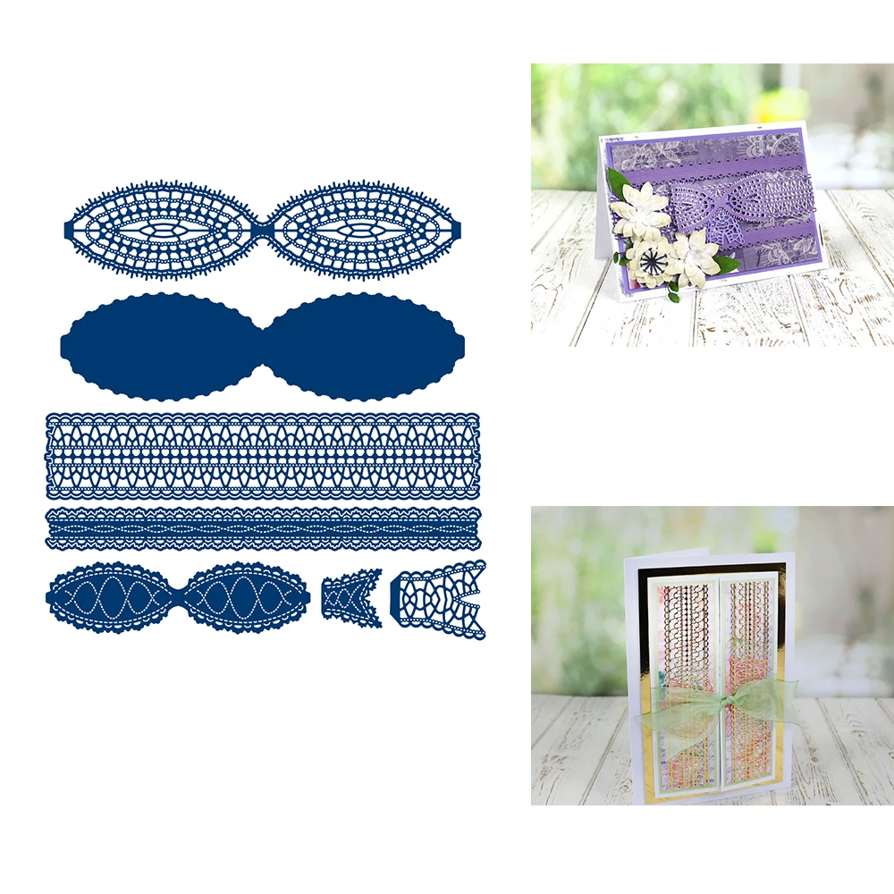 

Radiant Ribbon Wrap Metal Cutting Dies Scrapbook Diary Decoration Stencil Embossing Template DIY Greeting Card Maker Albums New